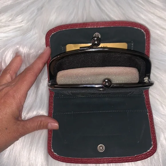 Genuine Leather Kisslock & wallet(burgundy & black ) - Picture 4 of 9